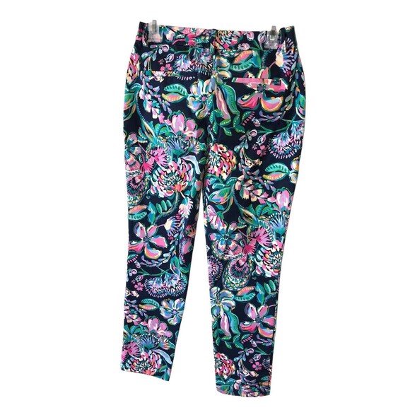Lilly Pulitzer 4 High Tide Navy SHE'S GOT SOL KELLY STRETCH PANTS Ankle NWT - Picture 4 of 11